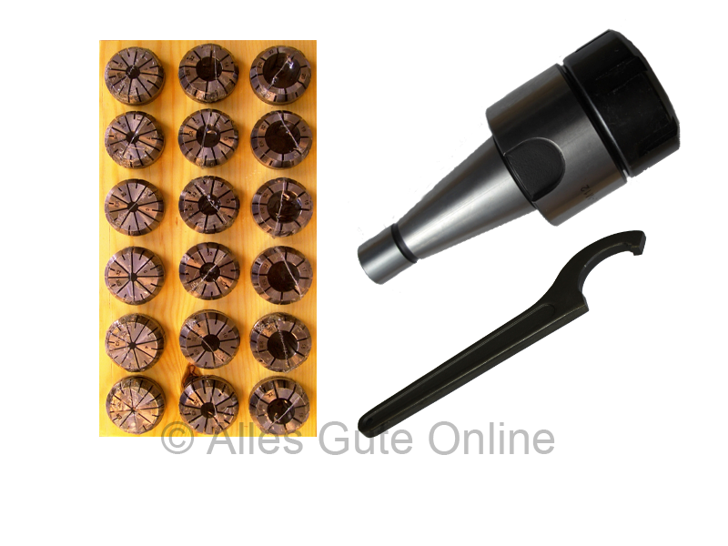 Spannzangenfutter DIN2080 SK40 ER32+ER32Satz HL 18Stck.+Schluessel H