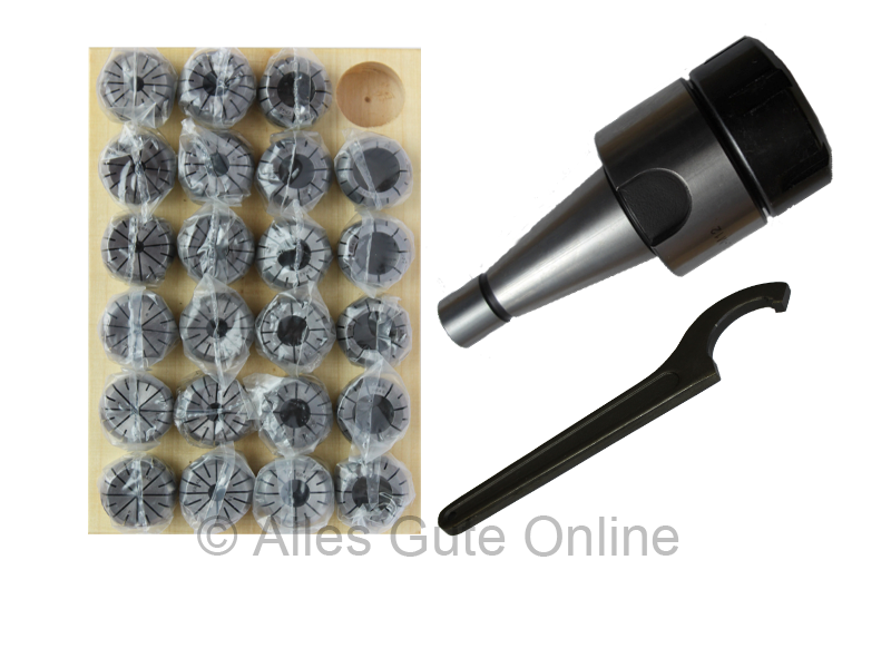 Spannzangenfutter DIN2080 SK40 ER40+ER40Satz HL 23Stck.+Schluessel H