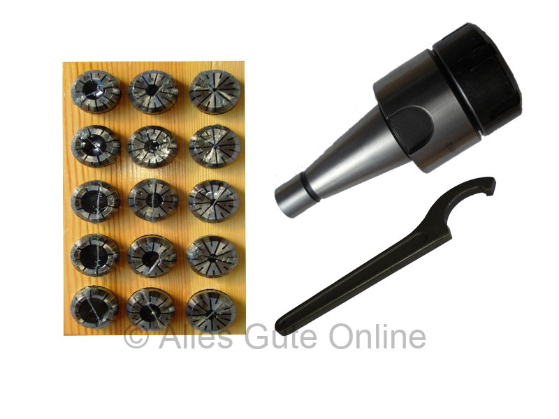 Spannzangenfutter DIN2080 SK40 ER25+ER25Satz HL 15Stck.+Schluessel H