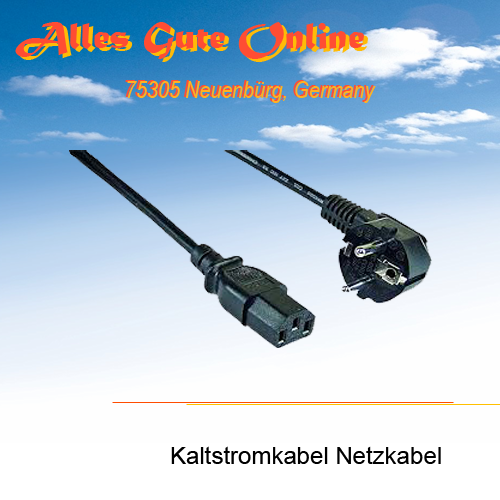 Kaltstromkabel (Netzkabel) 1,8m, schwarz, neu