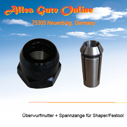 Spannzangen d=04,0mm + Überwurfmutter für Shaper/Festool Fräsmotoren